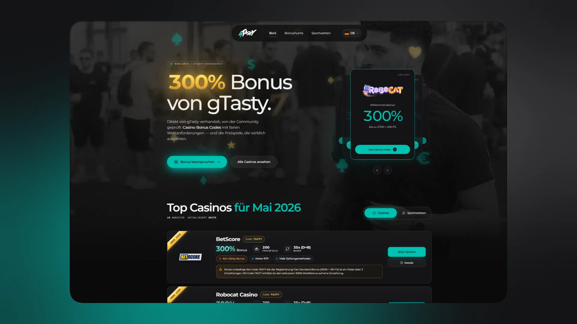 gTasty Casino Bonus Übersicht: Top-Casinos mit 300% Willkommensbonus und Code TASTY